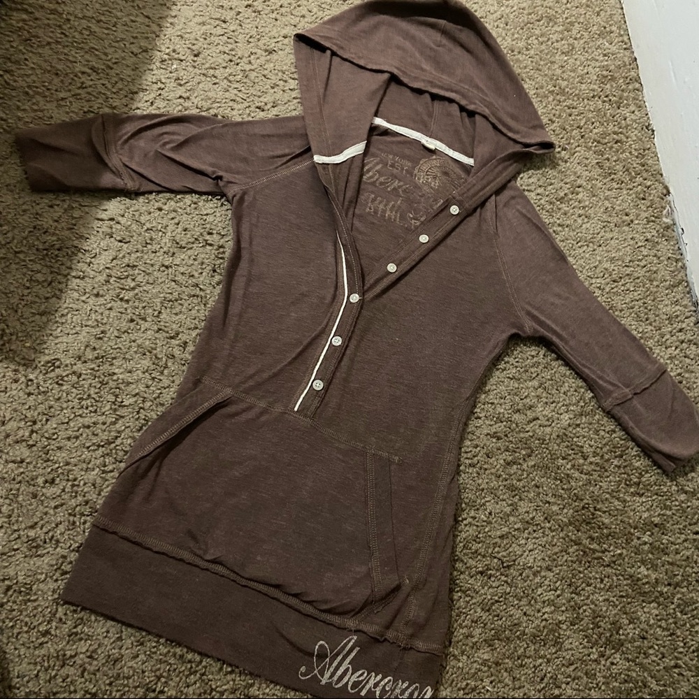 Vintage Y2K Abercrombie and Fitch Hooded Button Up T Shirt Bella Swan Twilight